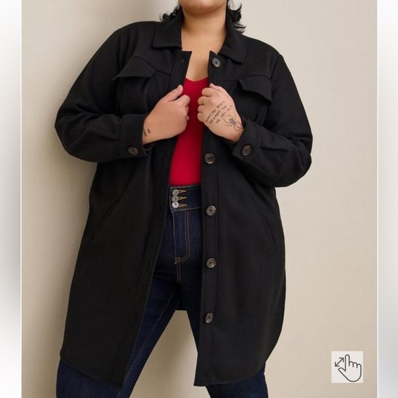 Torrid Wool Longline Shacket - Picture 1 of 8